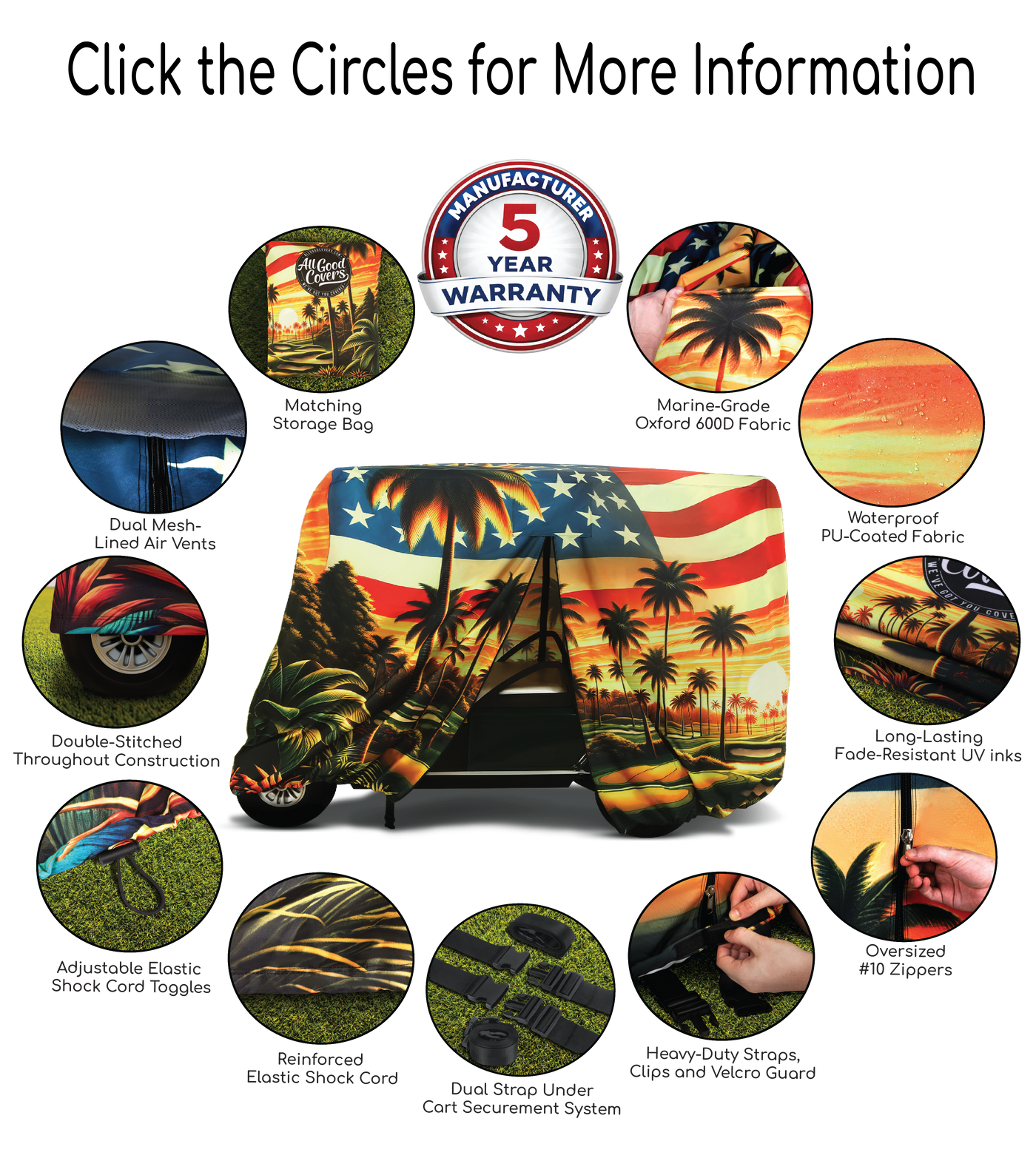 Sunset Drive Golf Cart Cover Feature Guide