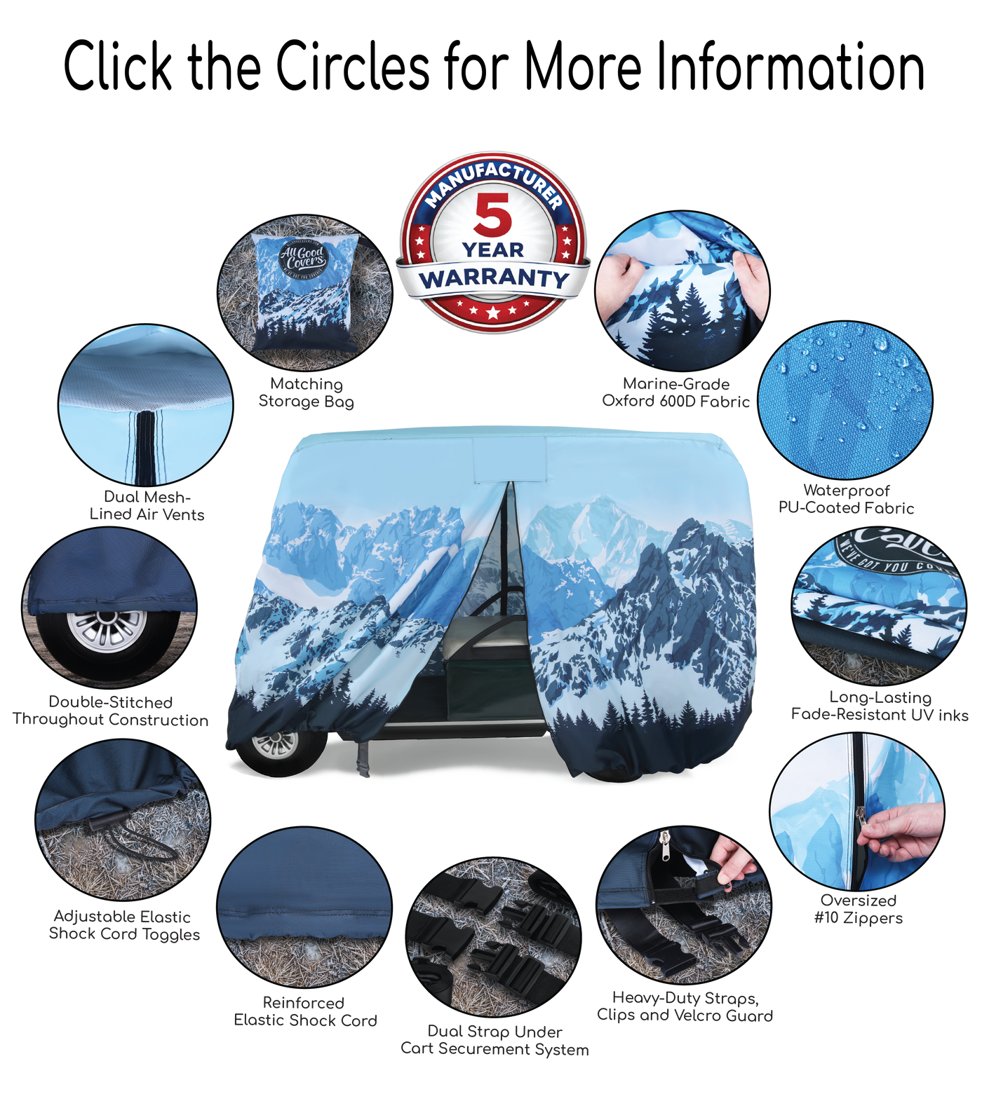 Alpine Avalanche Golf Cart Cover Feature Guide
