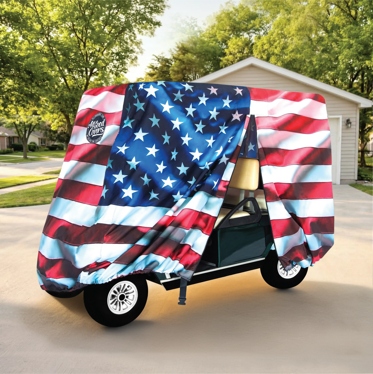 Star Spangled Banner Golf Cart Cover My Store{{golf cart cover}} {{4 passenger}}