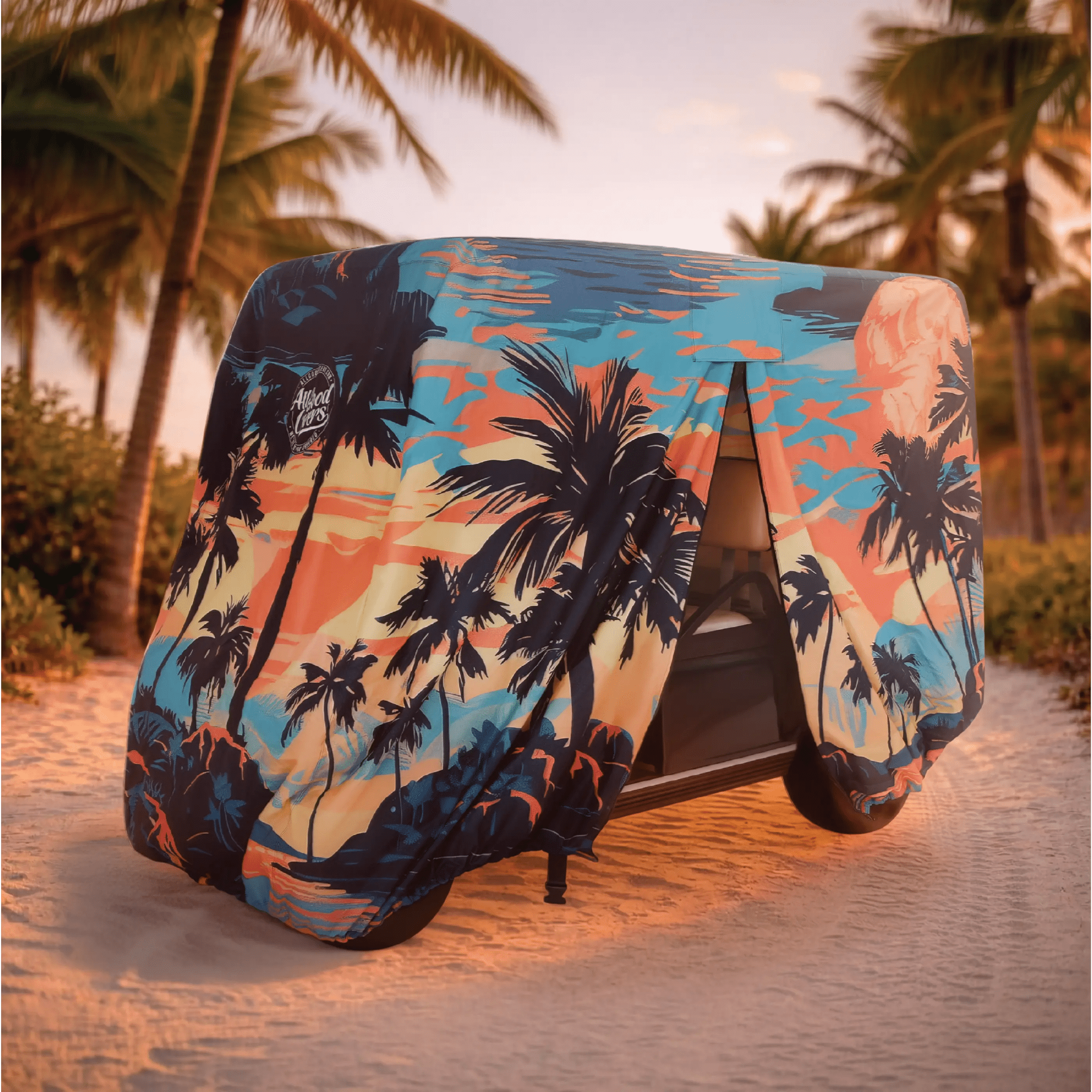 Palm Tree Island Golf Cart Cover My Store{{golf cart cover}} {{4 passenger}}