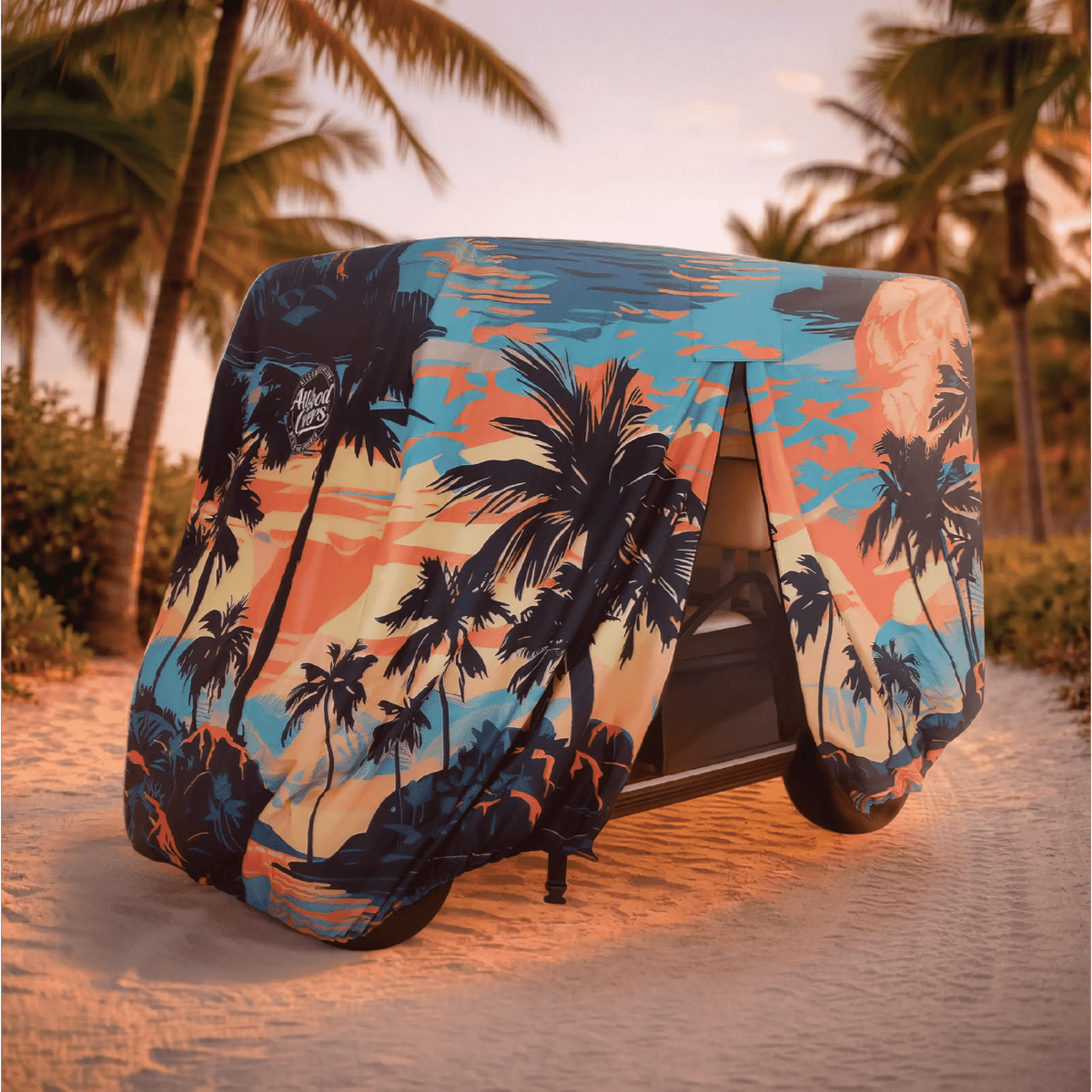 Palm Tree Island Golf Cart Cover My Store{{golf cart cover}} {{4 passenger}}