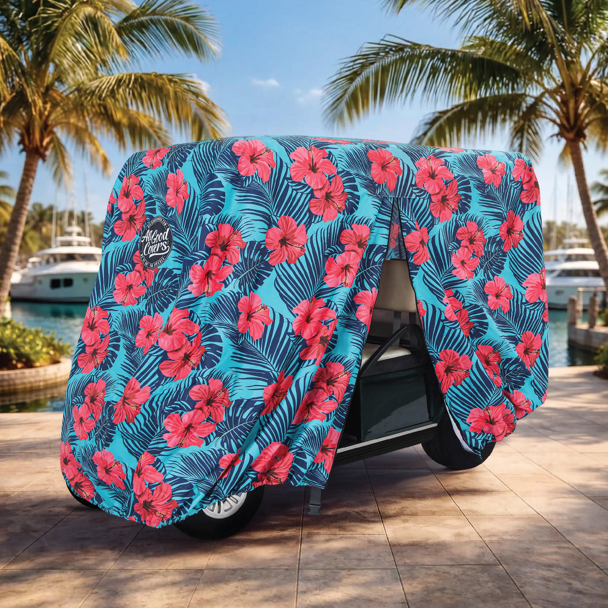 Hibiscus Golf Cart Cover My Store{{golf cart cover}} {{4 passenger}}