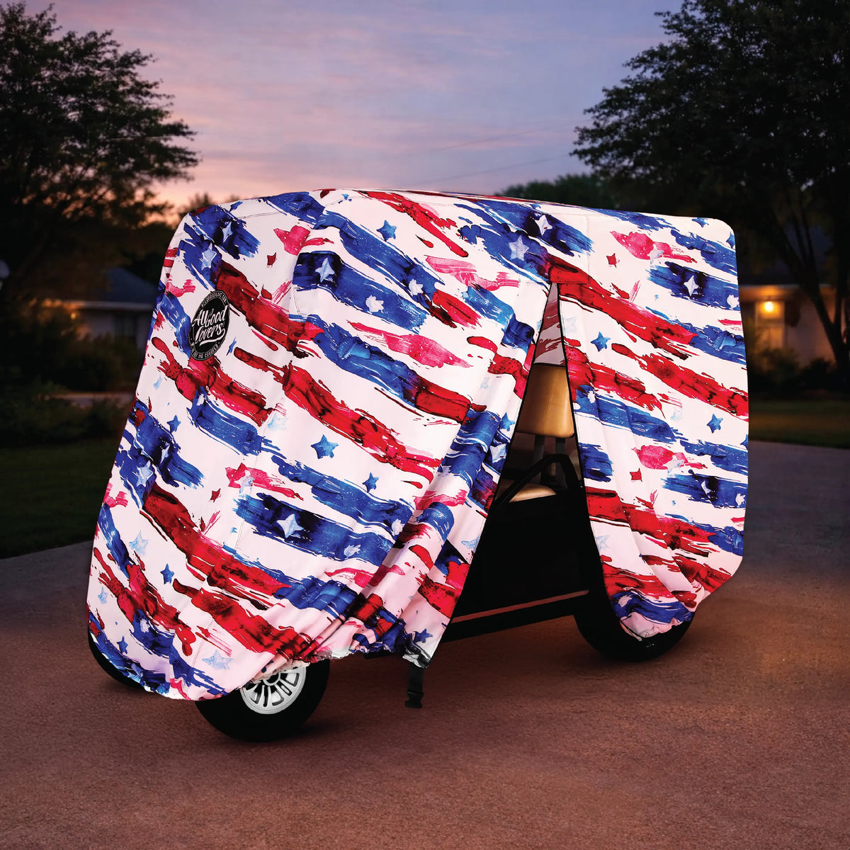 Stars & Stripes Golf Cart Cover My Store{{golf cart cover}} {{4 passenger}}