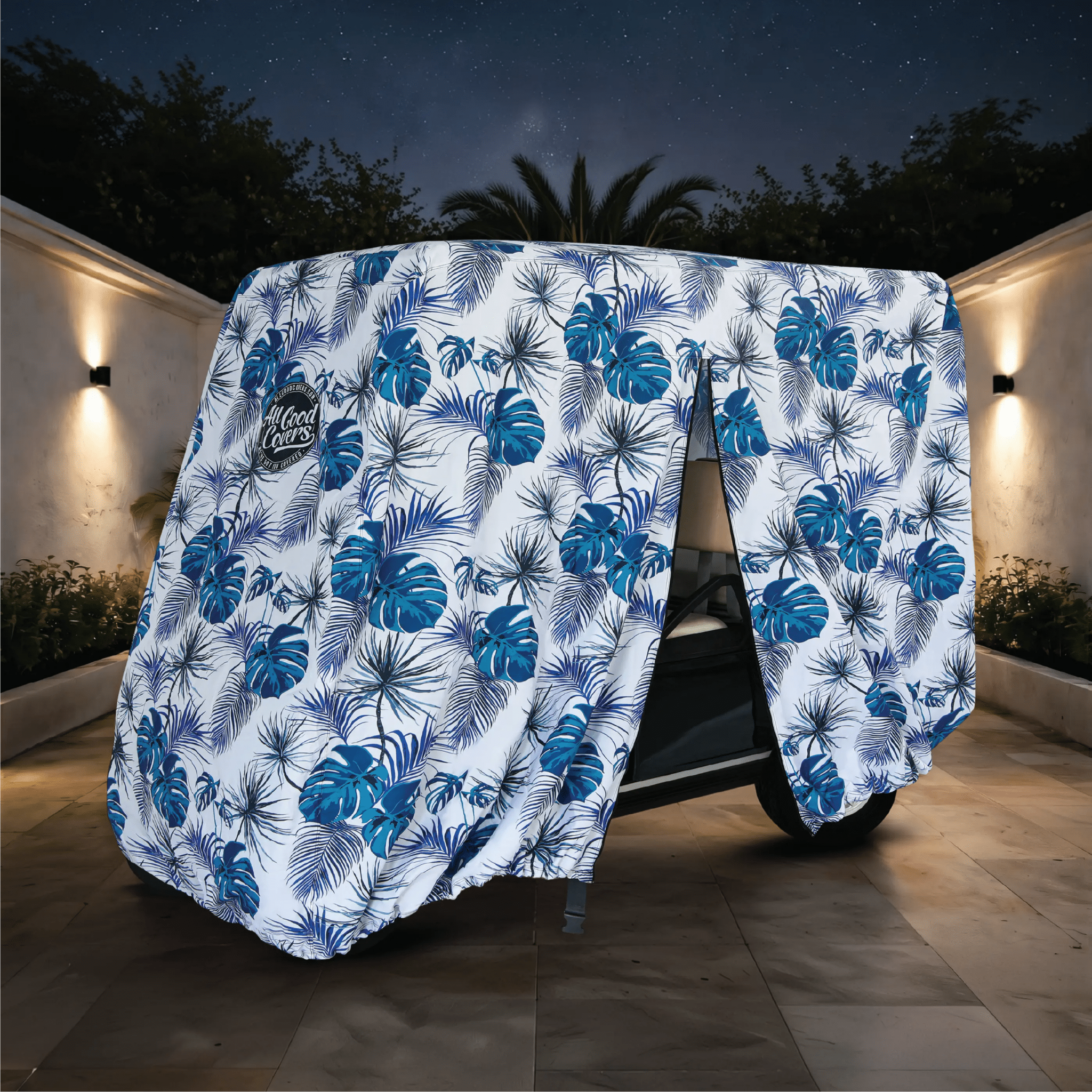 Teal Blue Tropics Golf Cart Cover My Store{{golf cart cover}} {{4 passenger}}