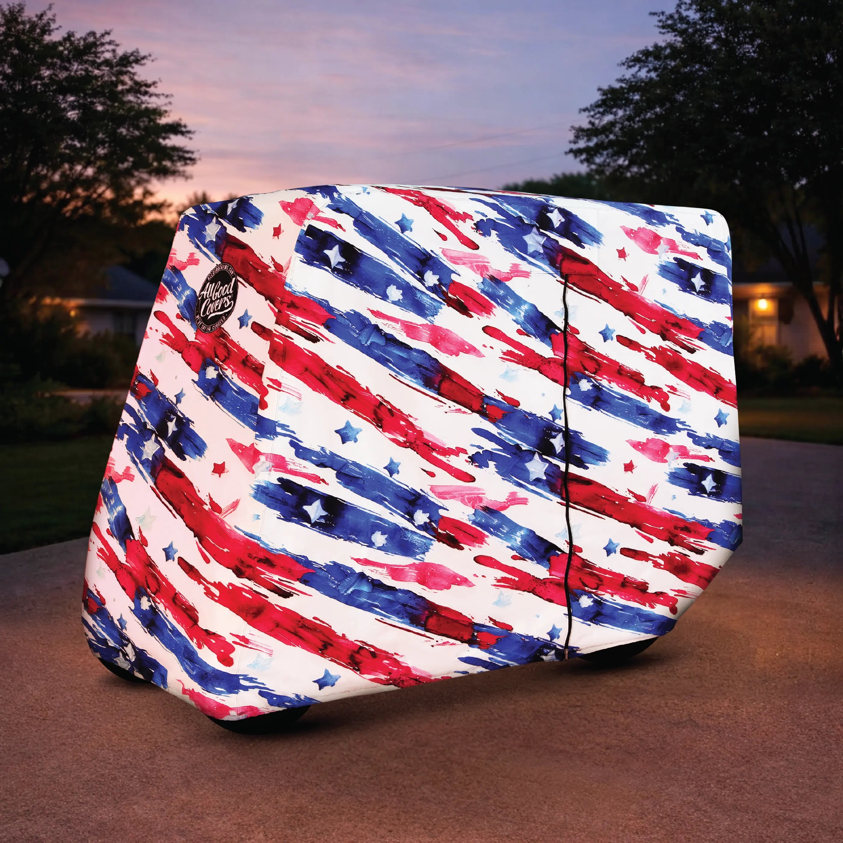 Stars & Stripes Golf Cart Cover My Store{{golf cart cover}} {{4 passenger}}