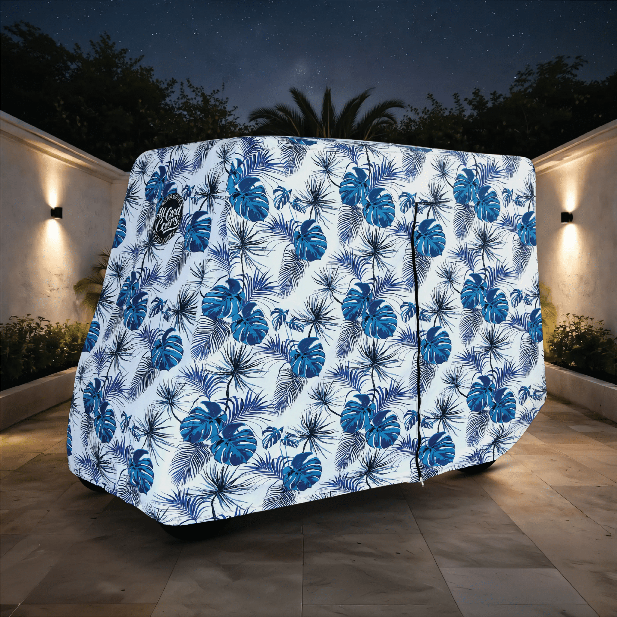 Teal Blue Tropics Golf Cart Cover My Store{{golf cart cover}} {{4 passenger}}