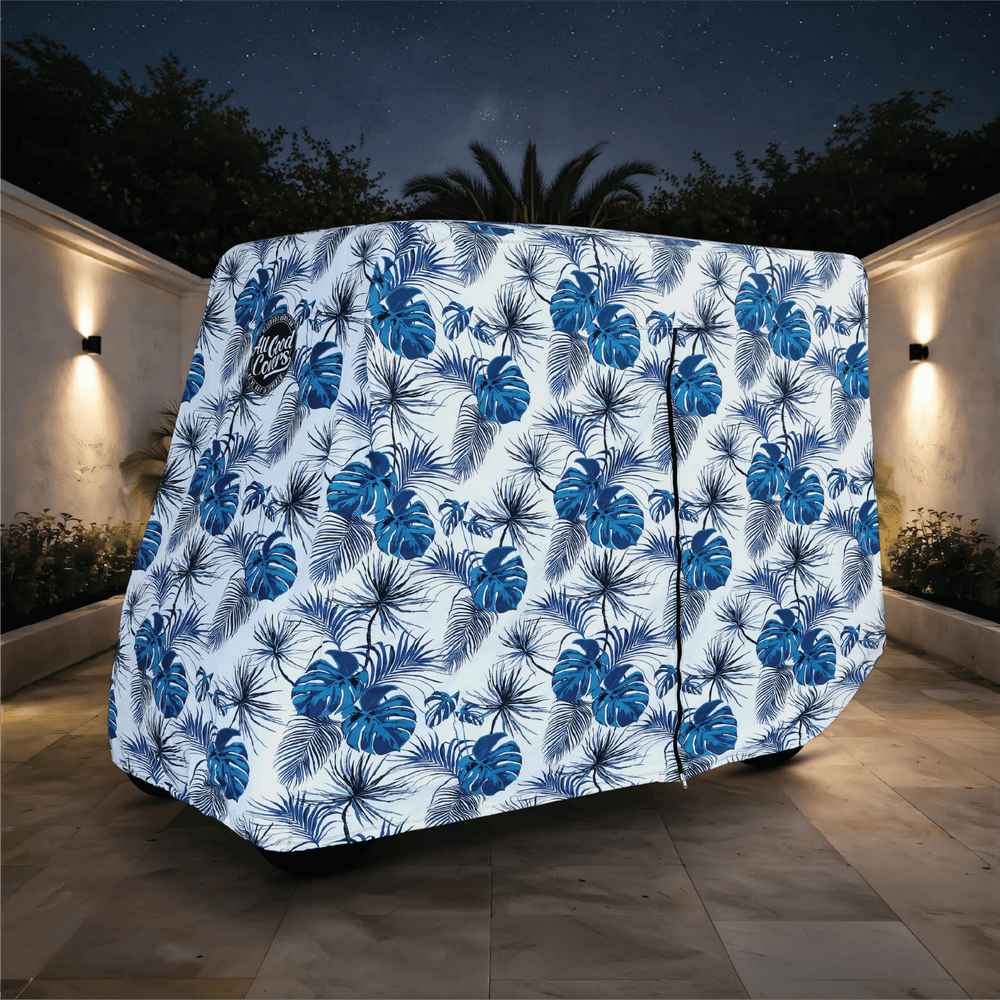 Teal Blue Tropics Golf Cart Cover My Store{{golf cart cover}} {{4 passenger}}