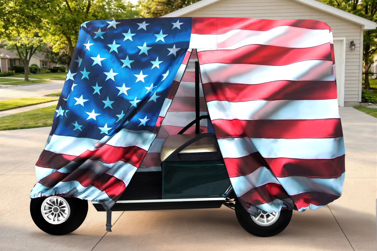 Golf cart cover star spangled banner