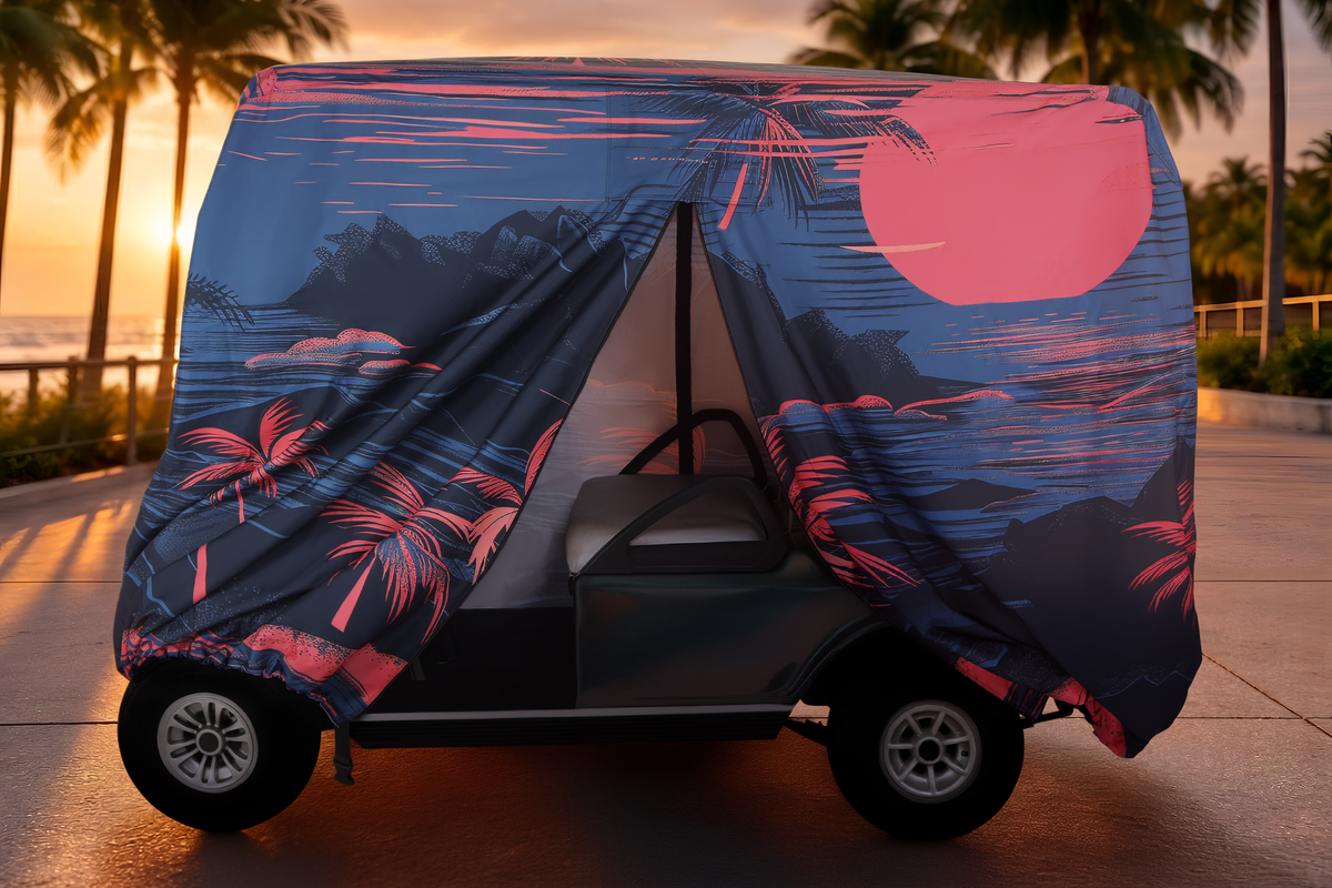 Golf cart cover twilight bay