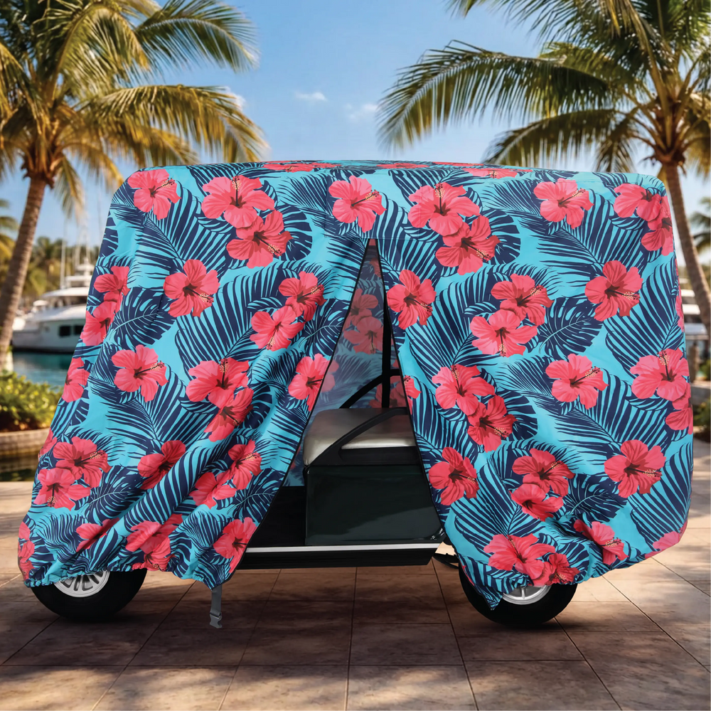 Hibiscus Golf Cart Cover My Store{{golf cart cover}} {{4 passenger}}