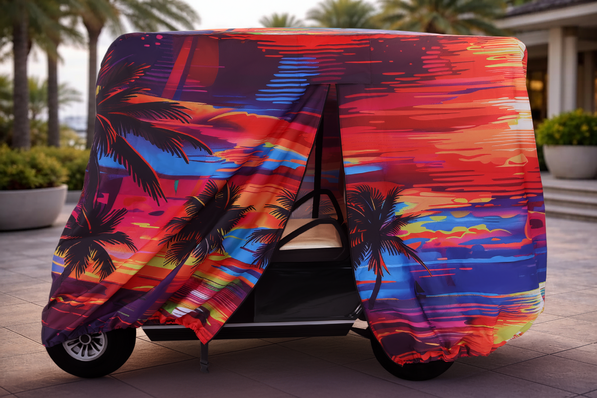 Golf cart cover its 5 oclock somewhere