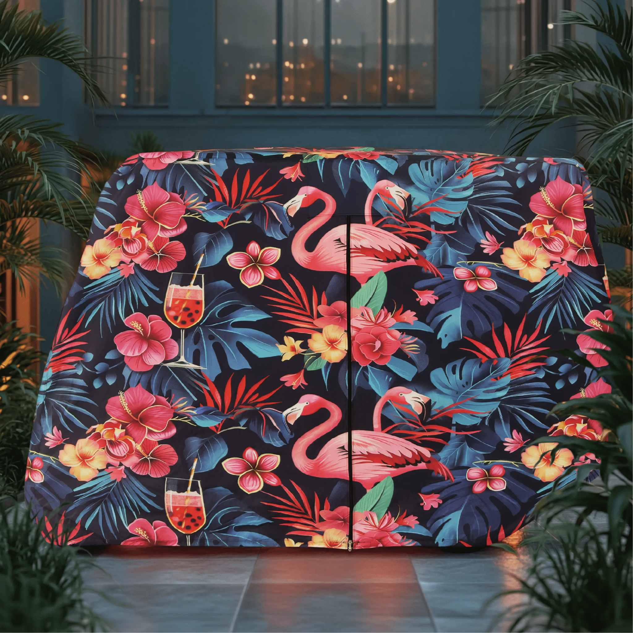 Flamingo Party Golf Cart Cover My Store{{golf cart cover}} {{4 passenger}}