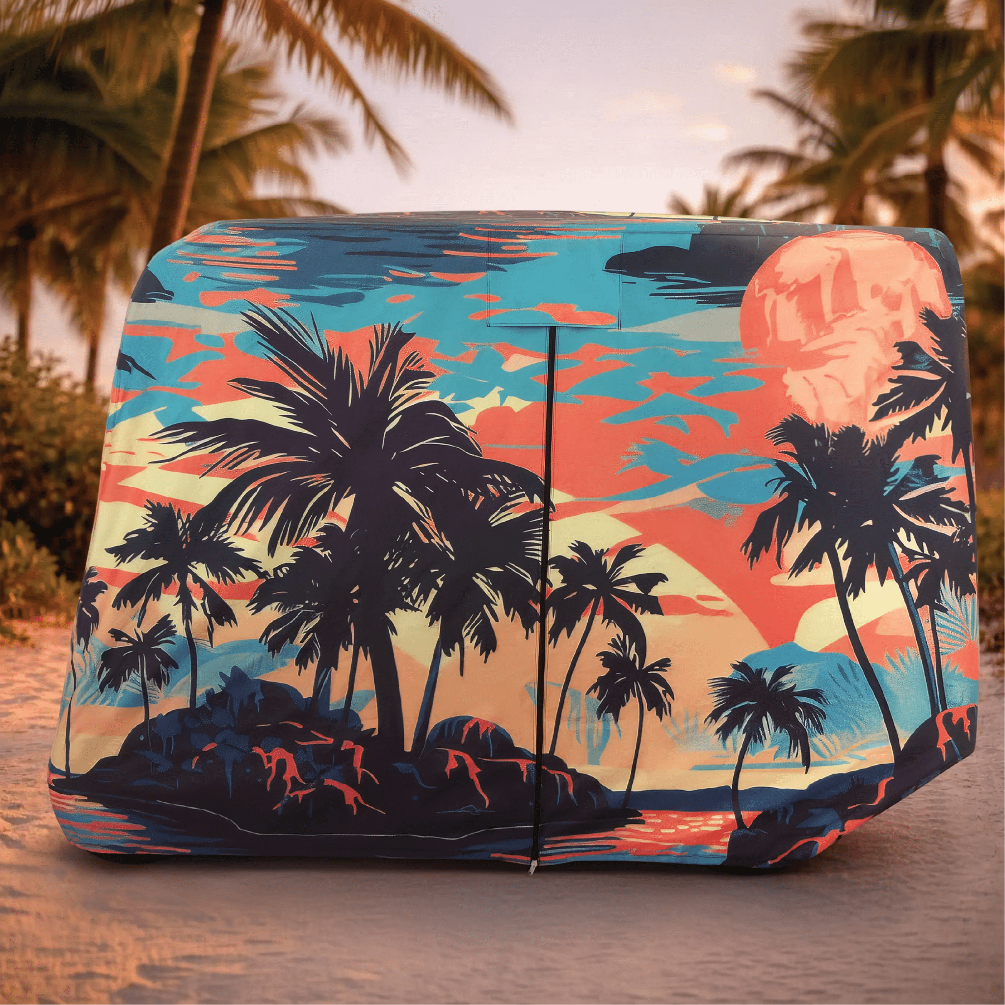 Palm Tree Island Golf Cart Cover My Store{{golf cart cover}} {{4 passenger}}