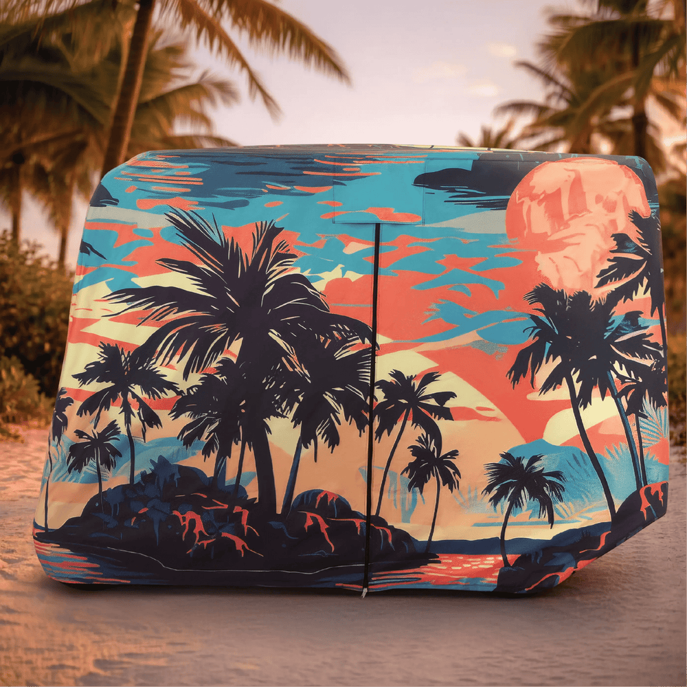 Palm Tree Island Golf Cart Cover My Store{{golf cart cover}} {{4 passenger}}