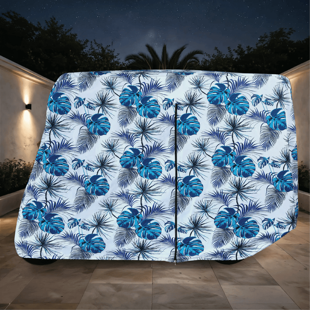 Teal Blue Tropics Golf Cart Cover My Store{{golf cart cover}} {{4 passenger}}