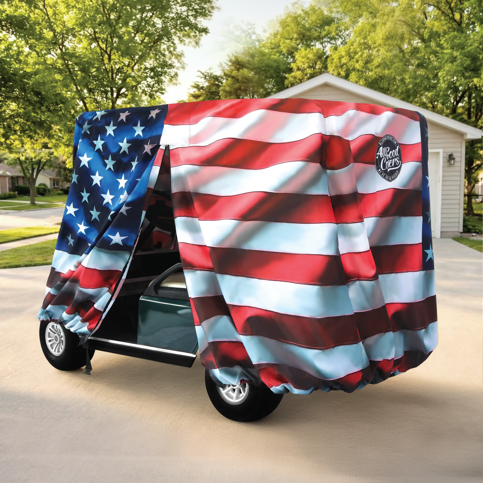 Star Spangled Banner Golf Cart Cover My Store{{golf cart cover}} {{4 passenger}}
