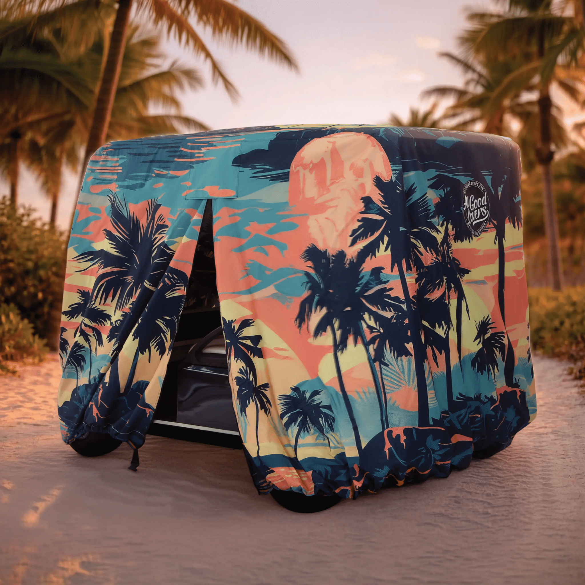 Palm Tree Island Golf Cart Cover My Store{{golf cart cover}} {{4 passenger}}