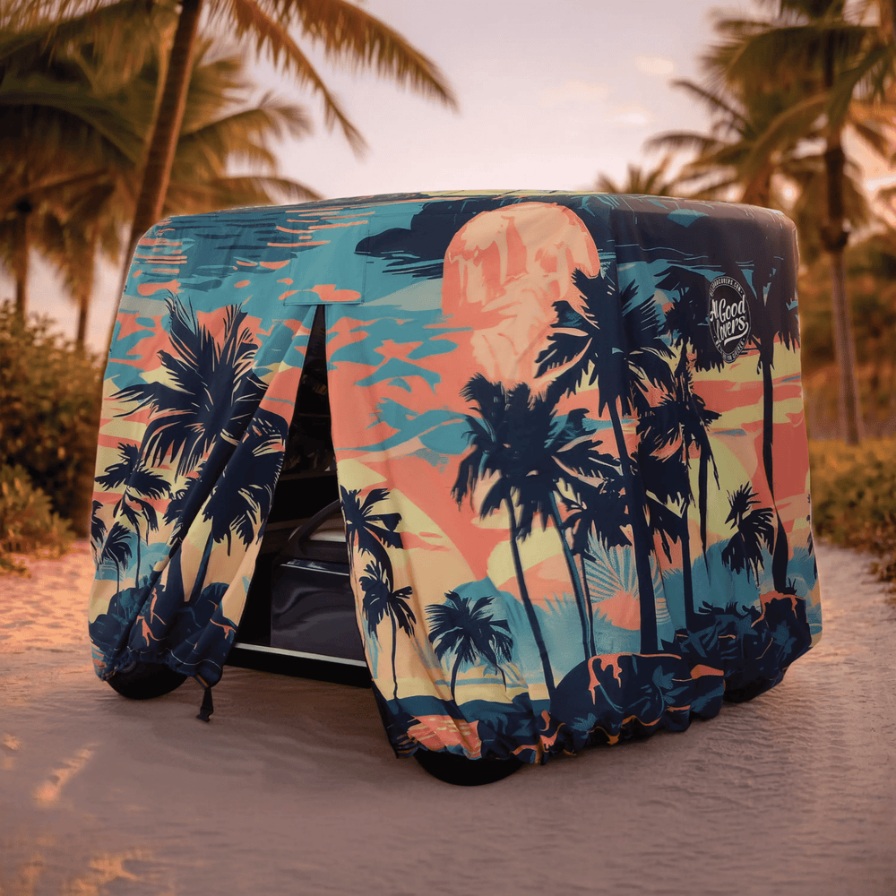 Palm Tree Island Golf Cart Cover My Store{{golf cart cover}} {{4 passenger}}