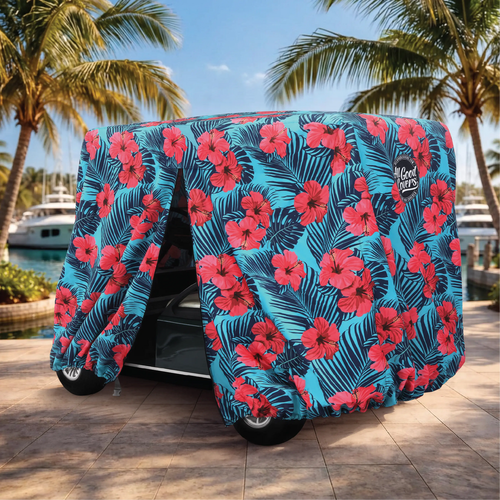 Hibiscus Golf Cart Cover My Store{{golf cart cover}} {{4 passenger}}
