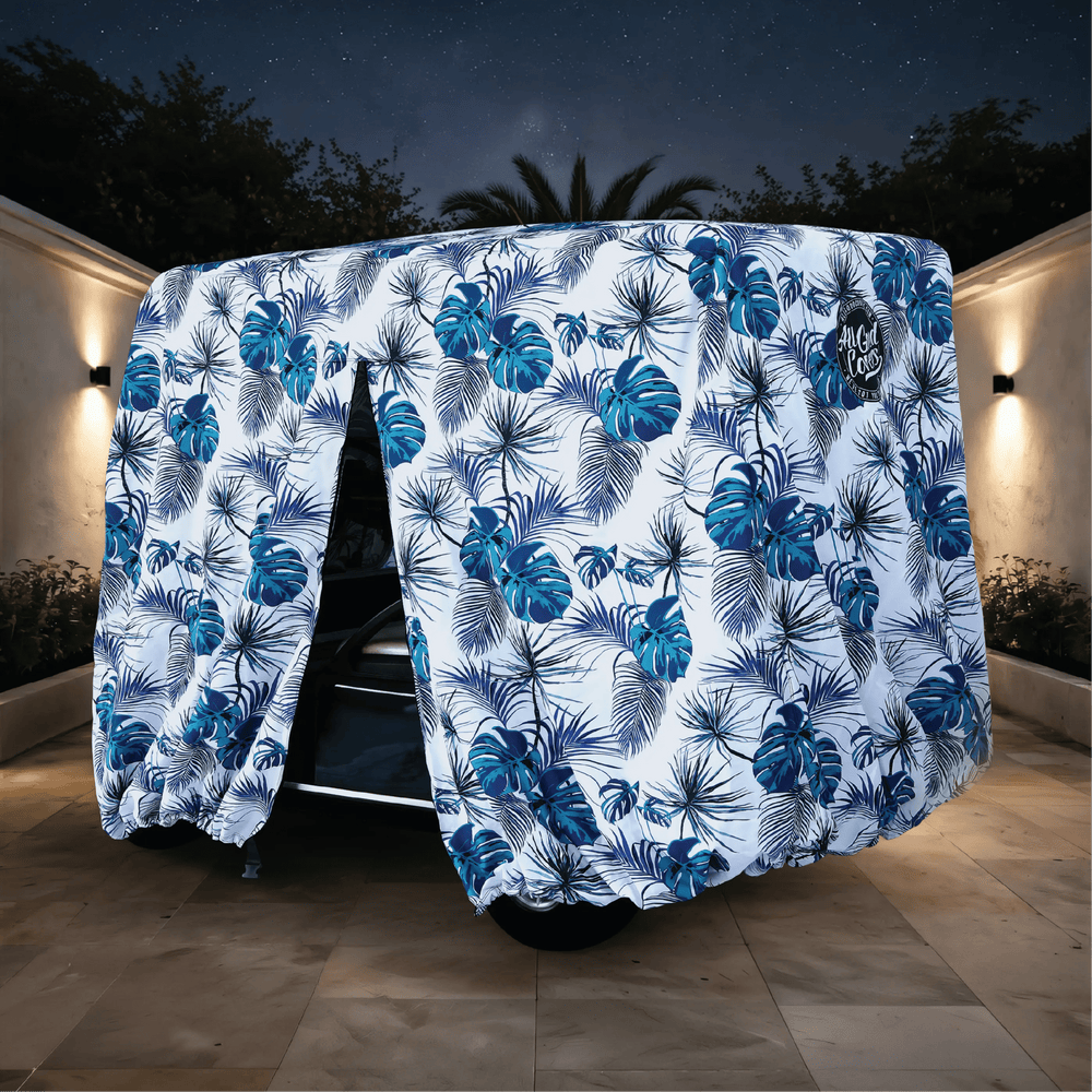 Teal Blue Tropics Golf Cart Cover My Store{{golf cart cover}} {{4 passenger}}