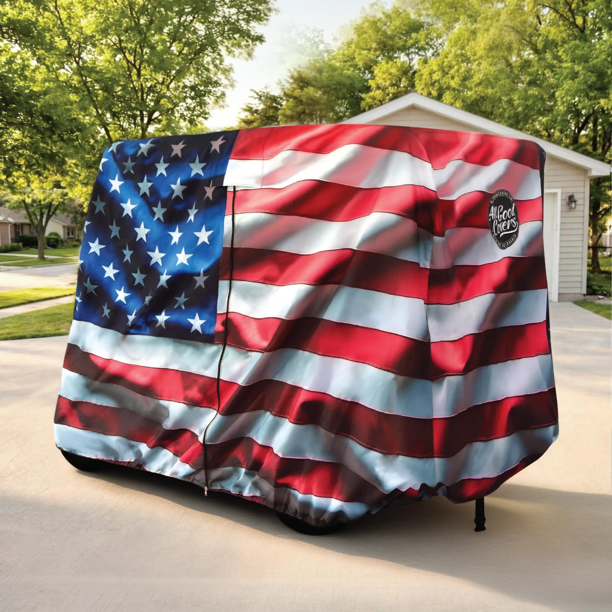 Star Spangled Banner Golf Cart Cover My Store{{golf cart cover}} {{4 passenger}}
