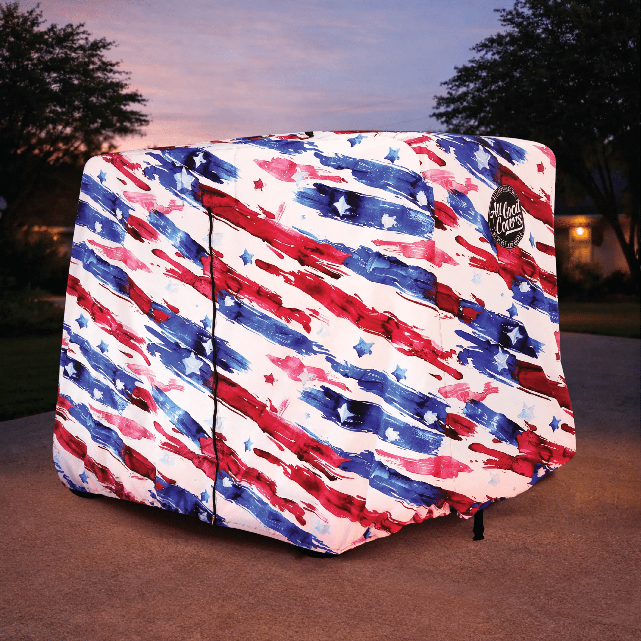 Stars & Stripes Golf Cart Cover My Store{{golf cart cover}} {{4 passenger}}
