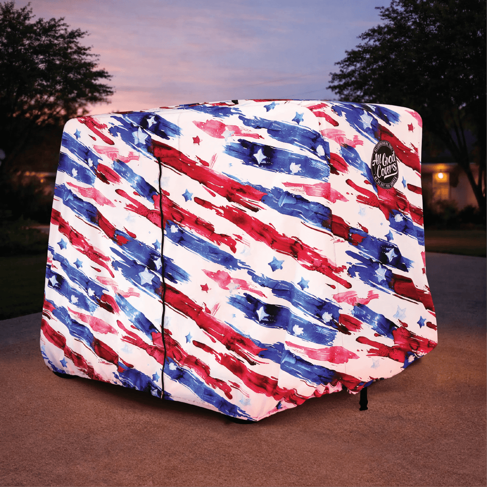 Stars & Stripes Golf Cart Cover My Store{{golf cart cover}} {{4 passenger}}