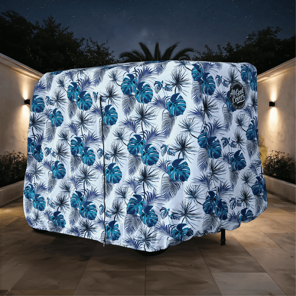 Teal Blue Tropics Golf Cart Cover My Store{{golf cart cover}} {{4 passenger}}