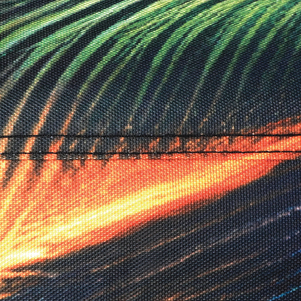 Golf cart cover Club Car Onward 4-seater; close up of reinforced double stitching on 600D marine grade oxford material.
