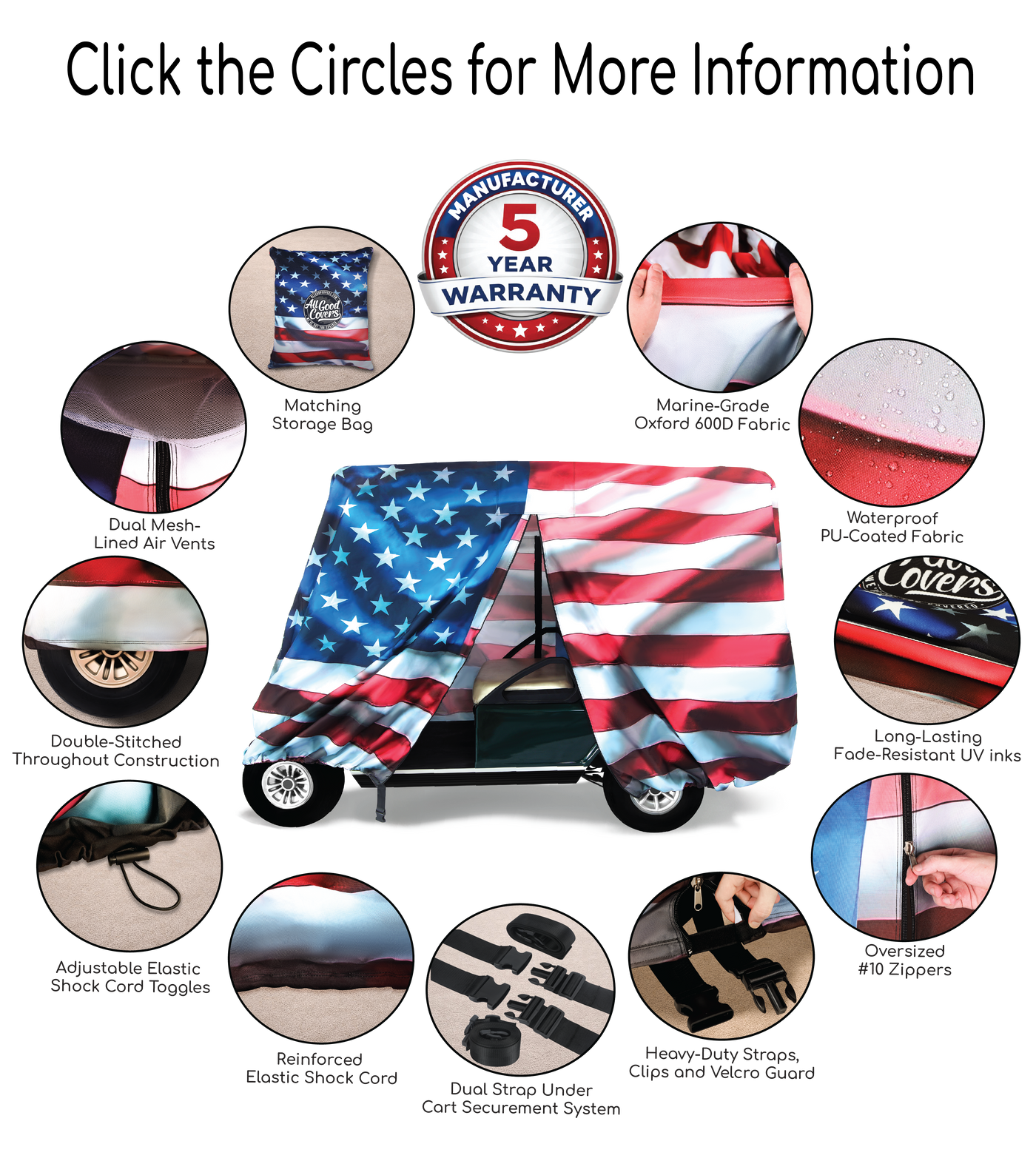Star Spangled Banner Golf Cart Cover Feature Guide